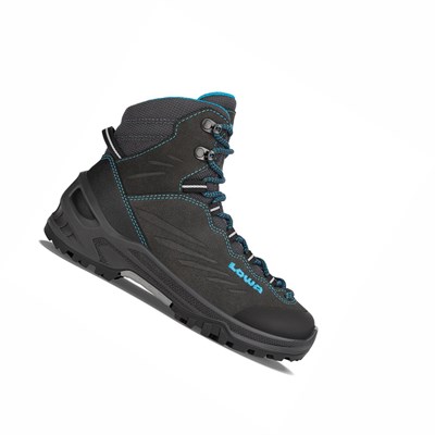 Lowa Cadin GTX Mid Junior Wanderschuhe Kinder Dunkelgrau Türkis | BXAP-47296