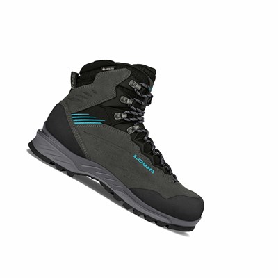 Lowa Cadin II GTX Mid Ws Bergschuhe Damen Dunkelgrau Türkis | WUTG-65429