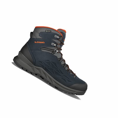 Lowa Explorer II GTX Mid Winterstiefel Herren Navy Orange | LEVQ-72453