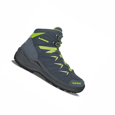 Lowa Innox Pro GTX Mid Junior Wanderschuhe Kinder Grau Blau Hellgrün | OAFR-05261