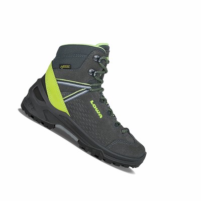 Lowa Ledro GTX Mid Junior Wanderschuhe Kinder Dunkelgrau Hellgrün | DRNX-18745