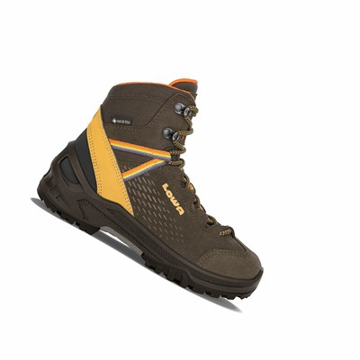 Lowa Ledro GTX Mid Junior Wanderschuhe Kinder Olivgrün Senfgelb | OALN-73180