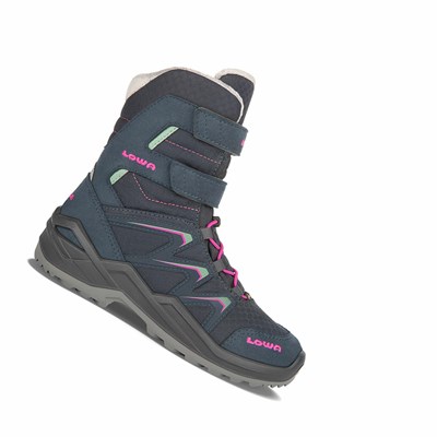 Lowa Maddox Warm GTX Hi Wanderschuhe Kinder Grau Blau | WAGT-37591