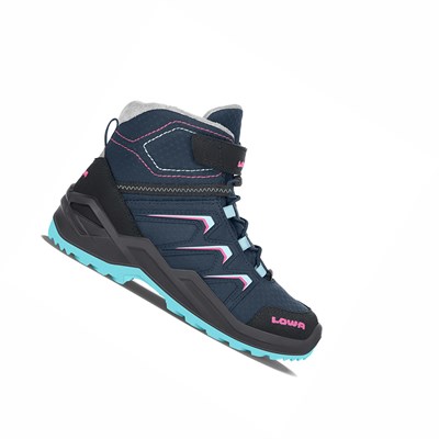 Lowa Maddox Warm GTX Mid Wanderschuhe Kinder Navy | MXFG-93761