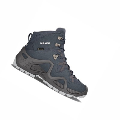 Lowa Zephyr GTX Mid Ws Wanderschuhe Damen Grau Blau | NTUJ-37249